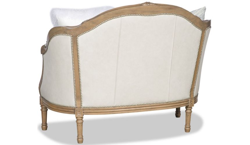 SETTEES, CHAISE, BENCHES Classic carved wood frame settee