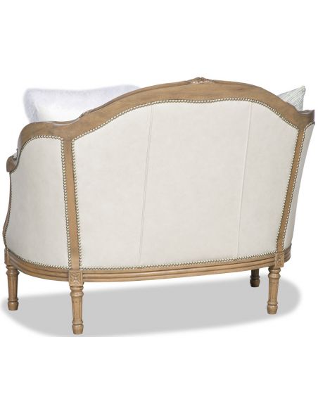 SETTEES, CHAISE, BENCHES Classic carved wood frame settee