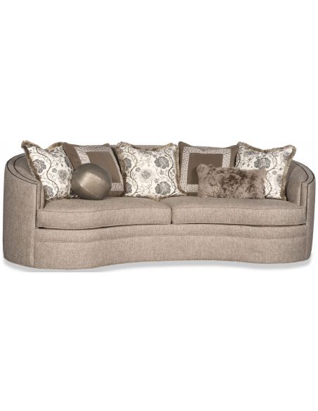 Elegant sofa with rounded arms