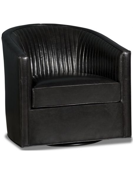 Leather barrel style swivel chair