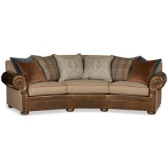 SOFA, COUCH & LOVESEAT Curved leather sofa