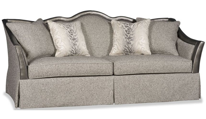 SOFA, COUCH & LOVESEAT Textured slate grey sofa with curved back