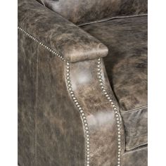 CHAIRS - Leather, Upholstered, Accent Leather armchair with nailhead trim 2