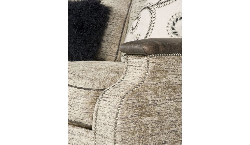 SOFA, COUCH & LOVESEAT Sofa covered in a textured oatmeal fabric