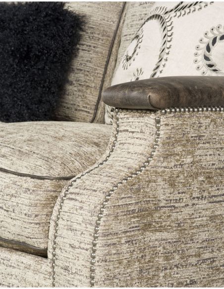 SOFA, COUCH & LOVESEAT Sofa covered in a textured oatmeal fabric