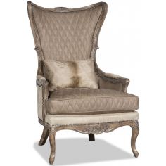 CHAIRS - Leather, Upholstered, Accent Quilted leather and animal print armchair