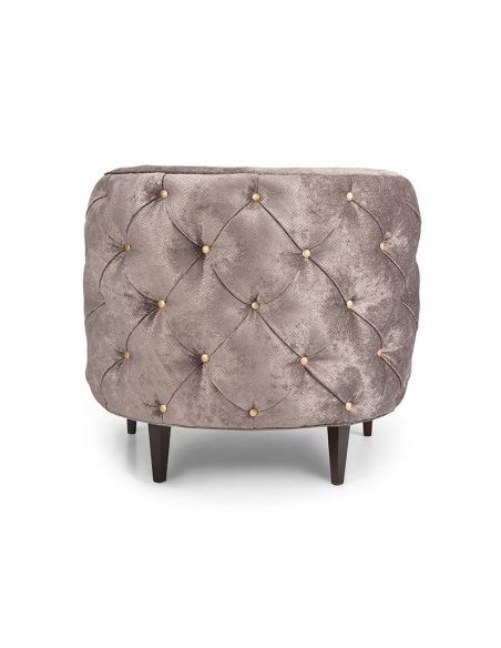 Luxury Leather & Upholstered Furniture transitional style tufted barrel chair