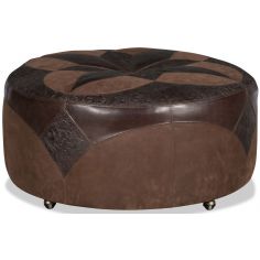 OTTOMANS Leather patchwork ottoman