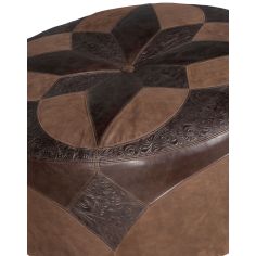 OTTOMANS Leather patchwork ottoman 2