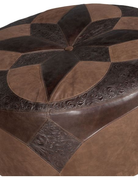 OTTOMANS Leather patchwork ottoman