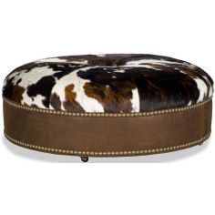 OTTOMANS Cow print round ottoman