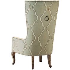 Dining Chairs High back armchair in a chic ivory fabric 2