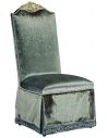 Dining Chairs Skirted dining room chair in a platinum fabric