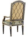 Dining Chairs Dining room chair with arms covered in printed fabric with carved wooden legs