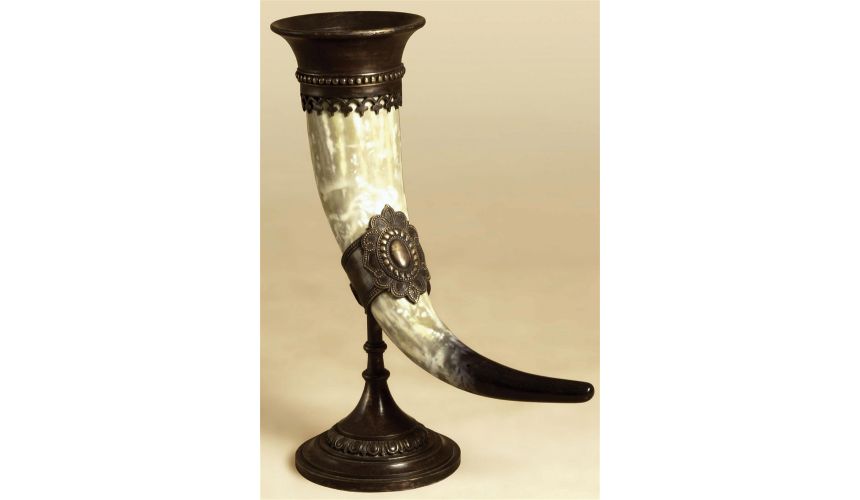 Decorative Accessories Faux Steer Horn Vase