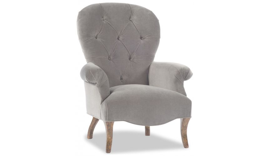 Modern Furniture Grey Tufted Accent Chair