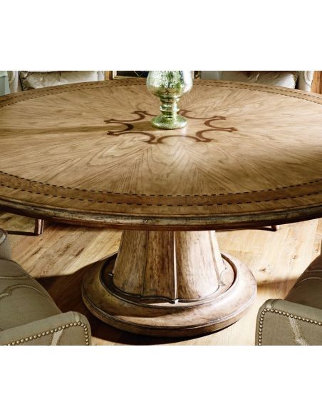Stunning round dining table light color top