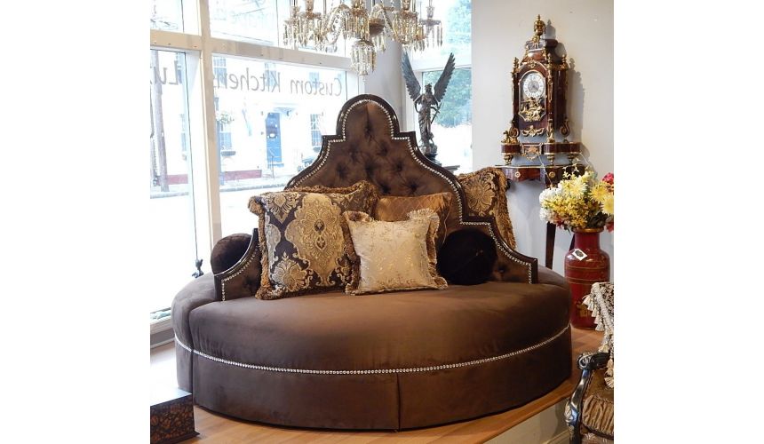 LUXURY BEDROOM FURNITURE Luxury furniture. Round sofa foyer or lobby seating.