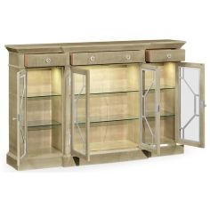 Breakfronts & China Cabinets Modern light color breakfront display cabinet 2