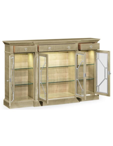 Breakfronts & China Cabinets Modern light color breakfront display cabinet