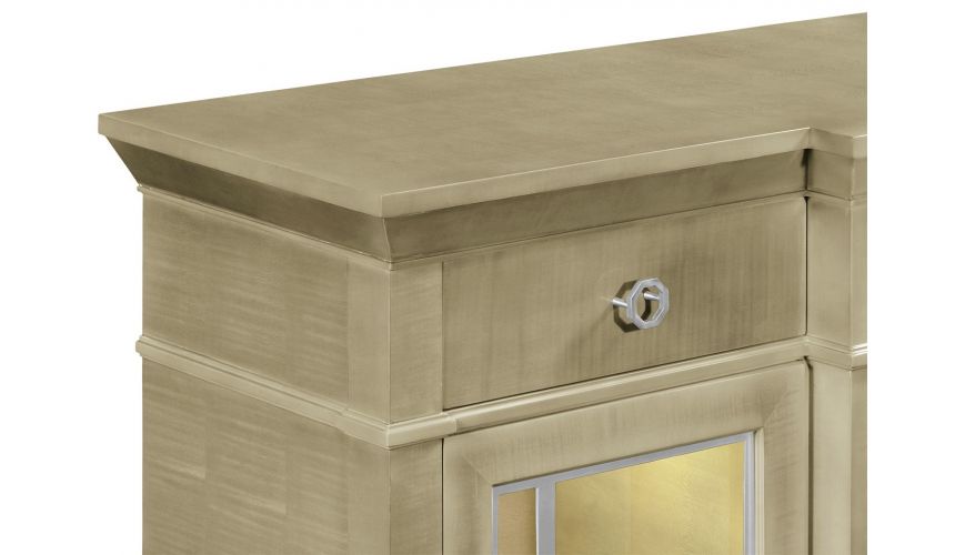 Breakfronts & China Cabinets Modern light color breakfront display cabinet