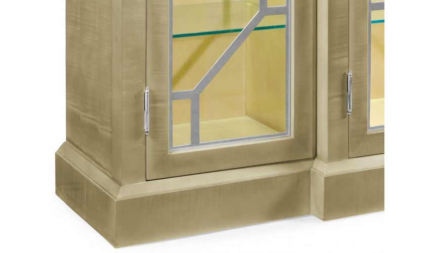 Breakfronts & China Cabinets Modern light color breakfront display cabinet