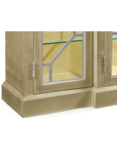 Breakfronts & China Cabinets Modern light color breakfront display cabinet