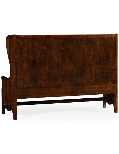 SETTEES, CHAISE, BENCHES Distressed dark oak leather bench