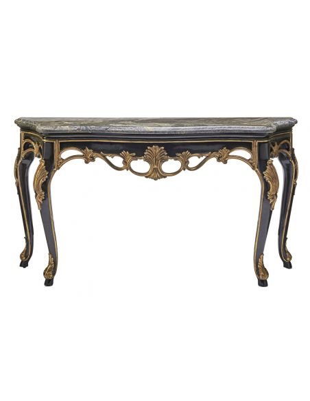Traditional console table with carved details
