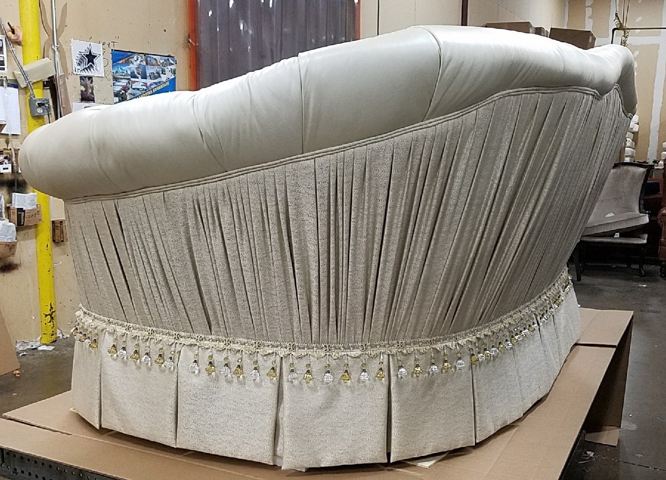 fancy white leather sofa