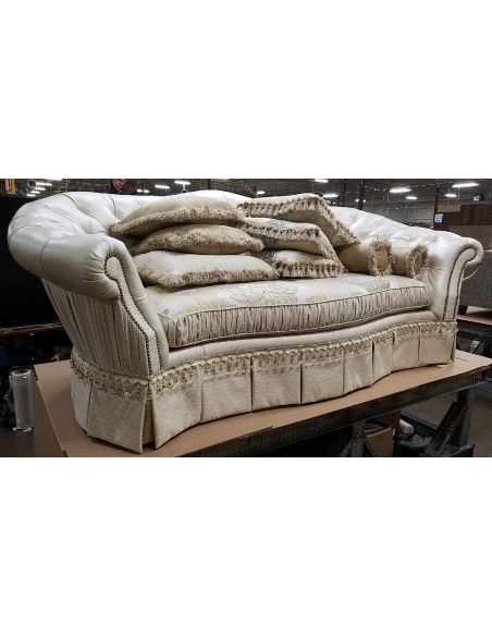 34 Luxury sofa. Fancy white leather sofa