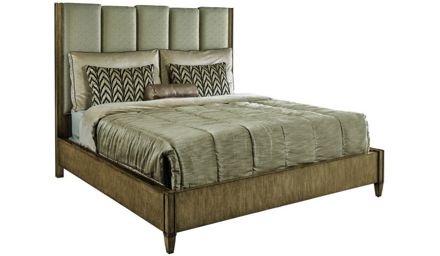 Queen and King Sized Beds Master bed on ash burl in sleek contemporary styling