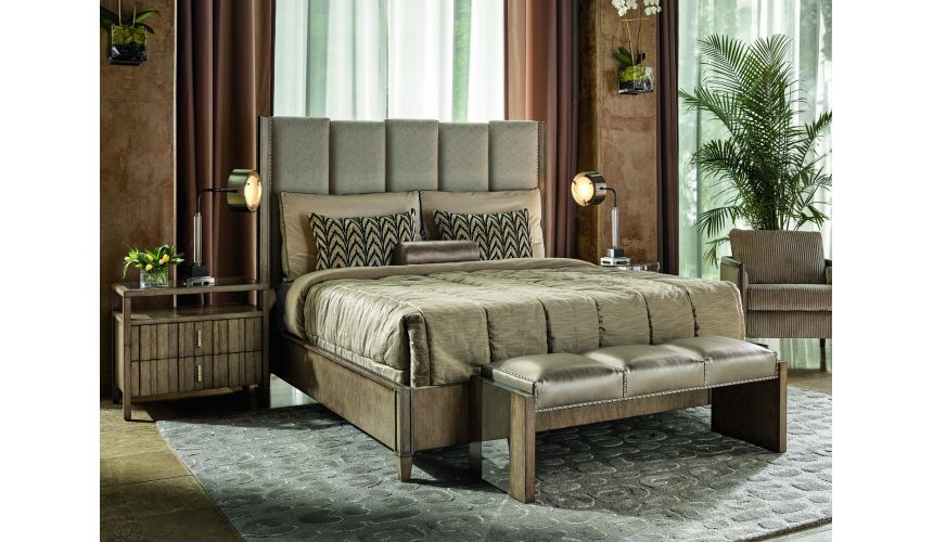 Queen and King Sized Beds Master bed on ash burl in sleek contemporary styling