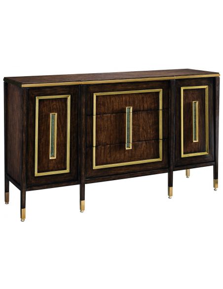 Art Deco styled dresser in ebony and cherry wood