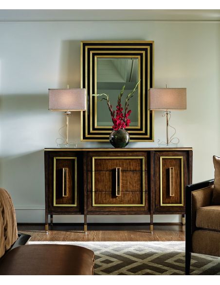 Chest of Drawers Art Deco styled dresser in ebony and cherry wood