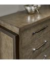 Chest of Drawers Wooden breakfront with contrasting metal work