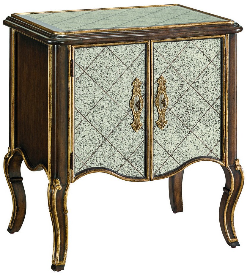 LUXURY BEDROOM FURNITURE Antique mirror high style night stand