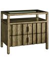 Chest of Drawers Glass top night stand with shelf and drawers