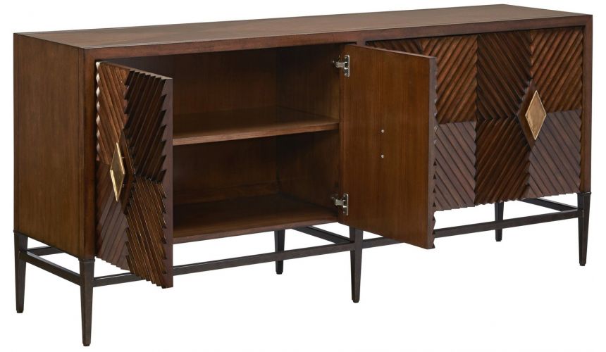 Breakfronts & China Cabinets Stylish TV console cabinet with a pleasant understated elegance