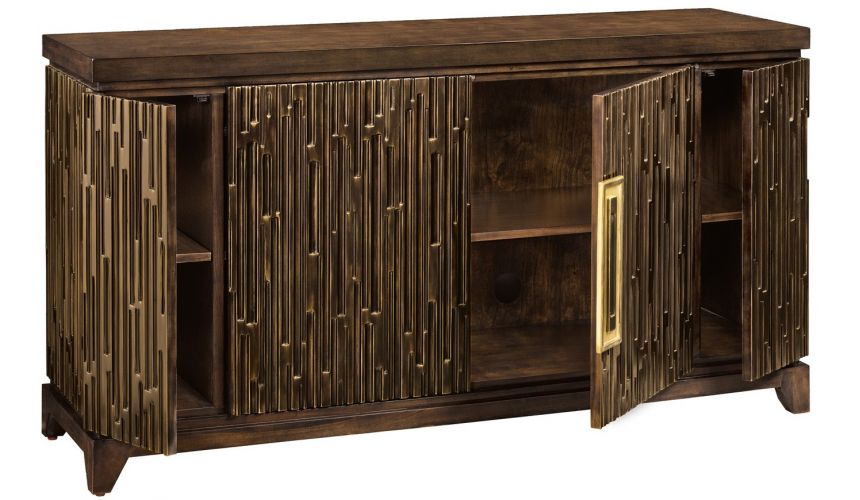 Breakfronts & China Cabinets Unique bold details on this contemporary breakfront