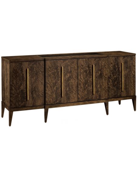Amazing wood grain features in this modern credenza