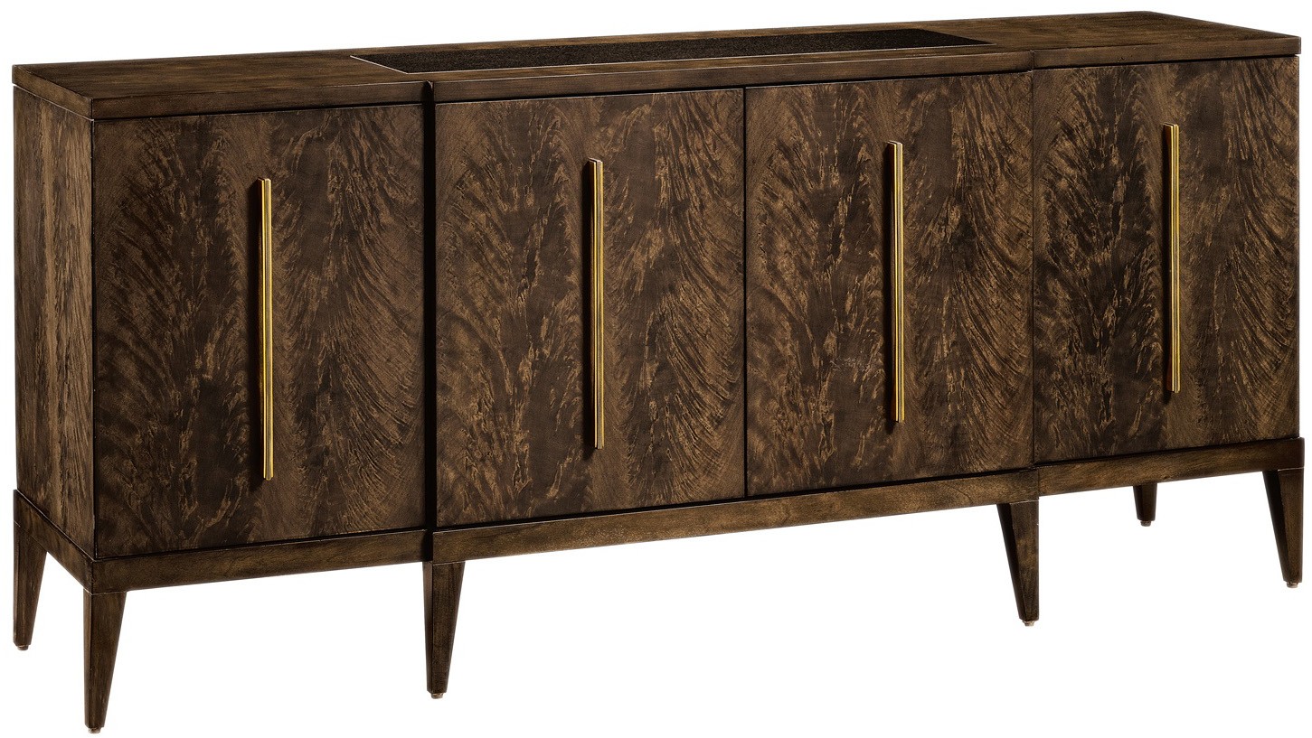 Breakfronts & China Cabinets Amazing wood grain features in this modern credenza