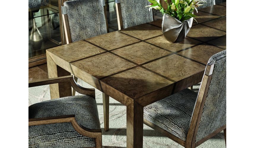 Dining Tables Pleasing neutral finish on ash burl dining table