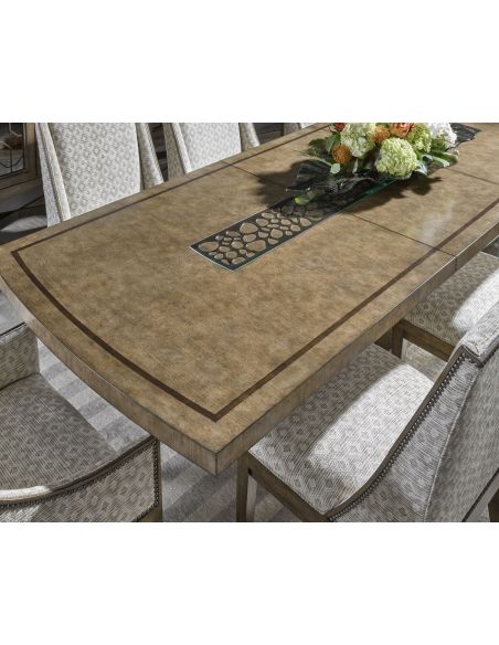 Easy going modern styling, unique dining table
