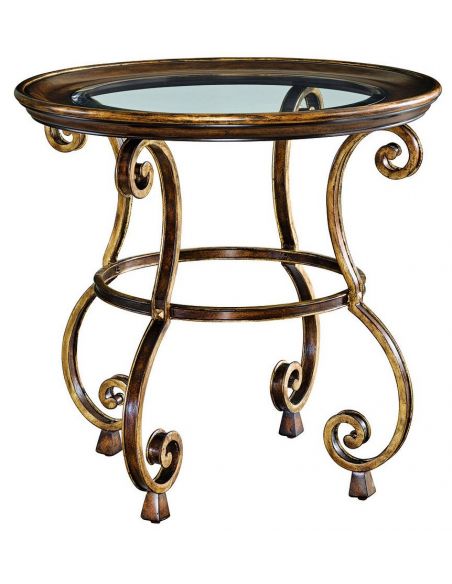 Fancy round side table from our modern Dakota collection