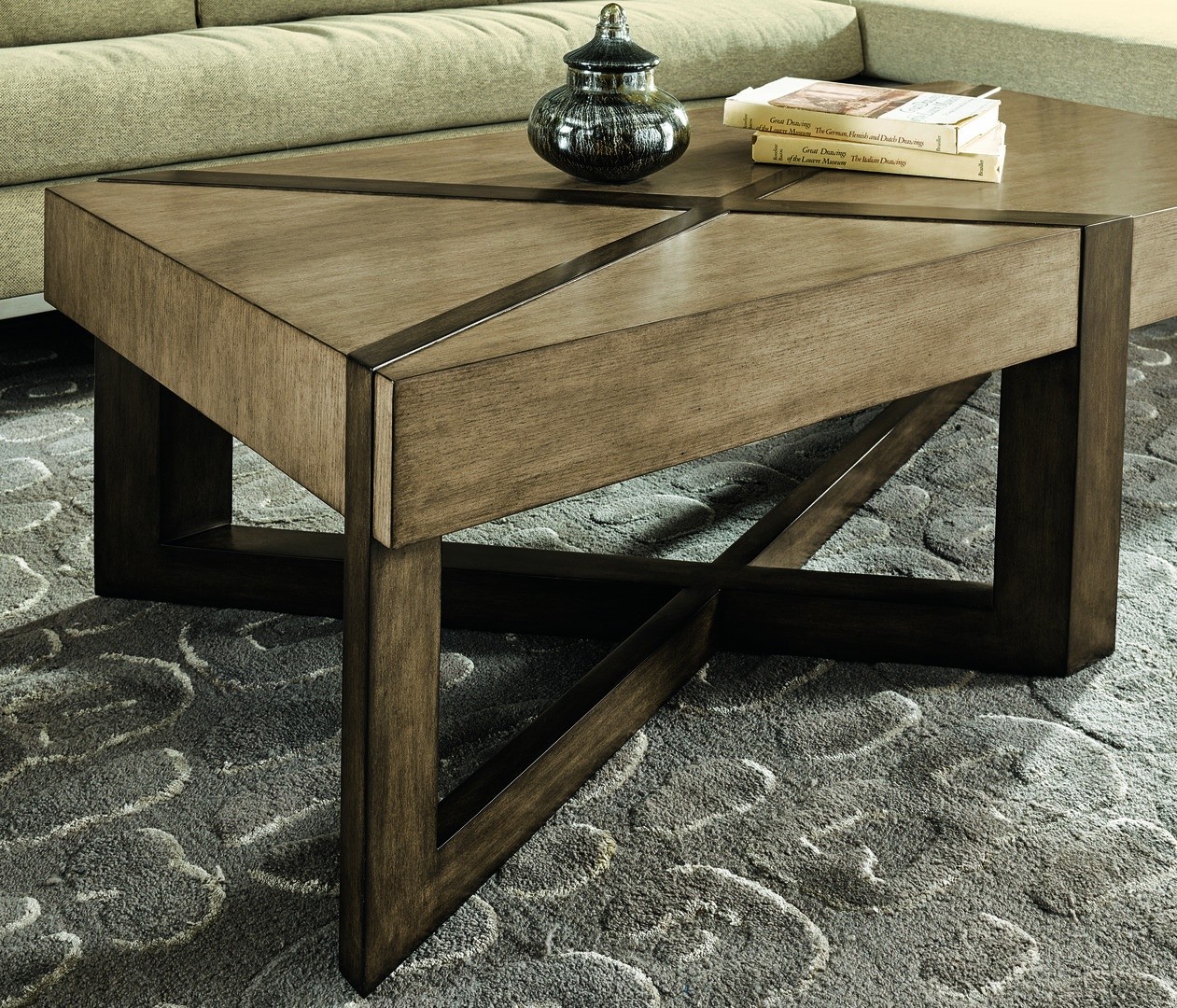 Strong and bold looking modern style wooden coffee table