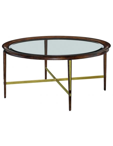 Round glass coffee table from our modern Dakota collection