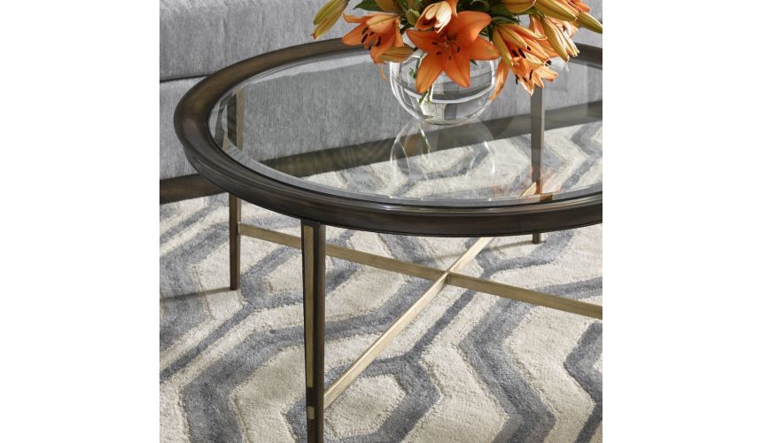 Round Glass Coffee Table From Our Modern Dakota Collection 4422