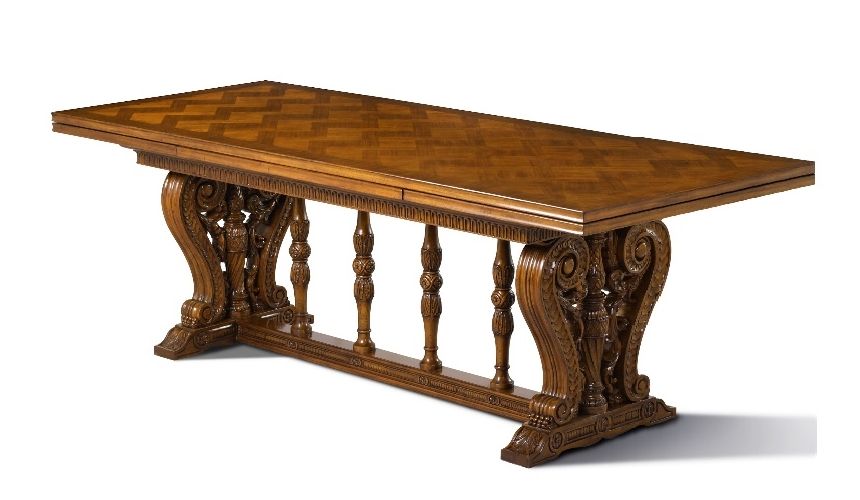 narrow antique dining table
