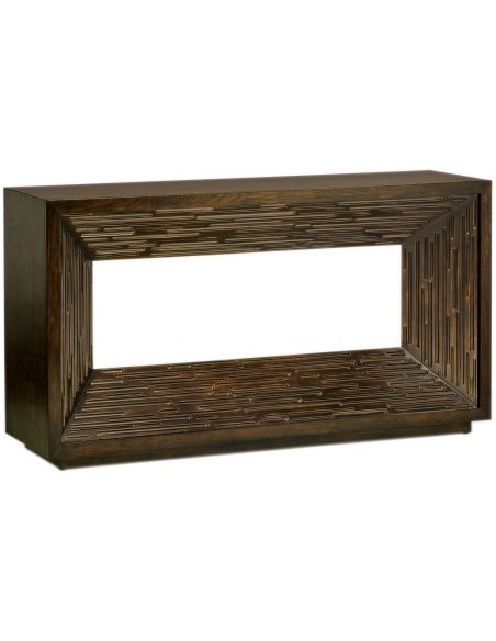 Warm and welcoming urban style modern console table